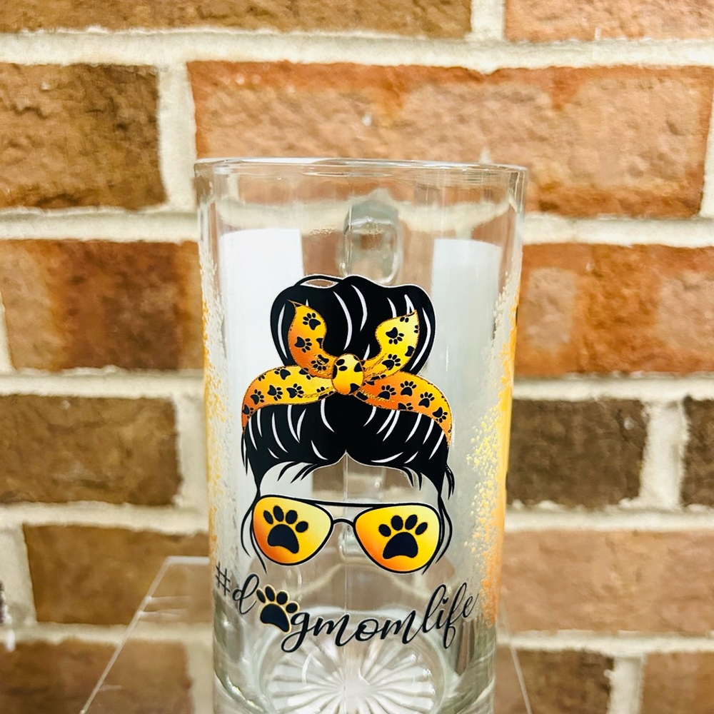 Dog Mom Life Glass Sport Mug